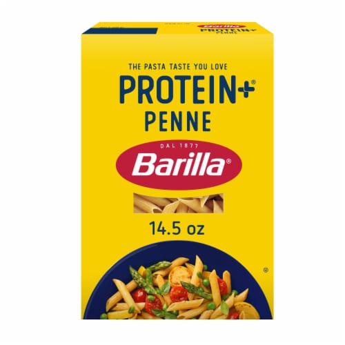 Barilla Protein+ (Plus) Penne Non-GMO Project Verified Kosher Certified Plant Based Protein Pasta