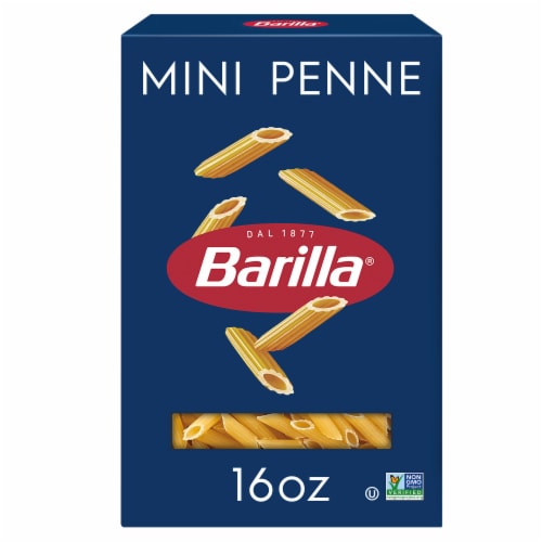 Barilla Mini Penne Pasta, Quality Non-GMO and Kosher Certified Pasta Perspective: front