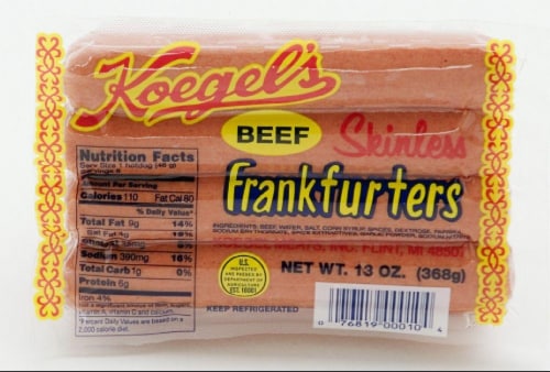 Koegel's Skinless Beef Frankfurters Perspective: front