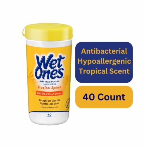 Wet Ones Hand Wipes Tropical Splash Scent Antibacterial Perspective: front
