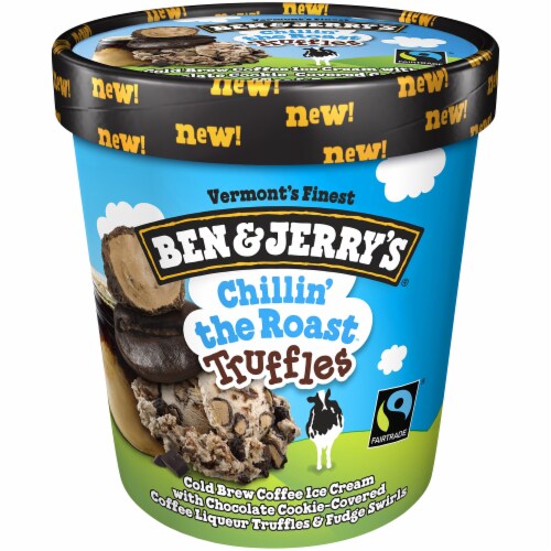 Ben & Jerry's Chillin' the Roast Truffles Ice Cream Perspective: front