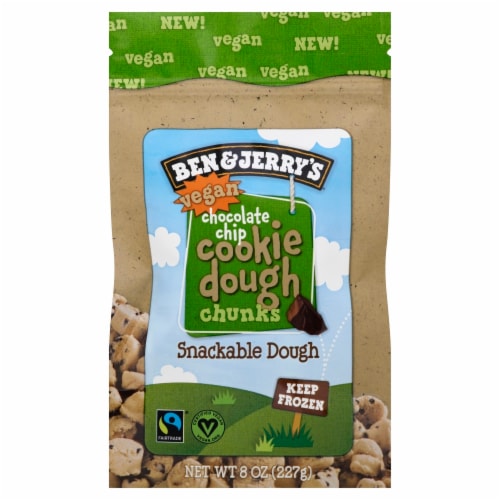 Ben & Jerry Vegan Chocolate Chip Cookie Dough Snackable Dough Perspective: front