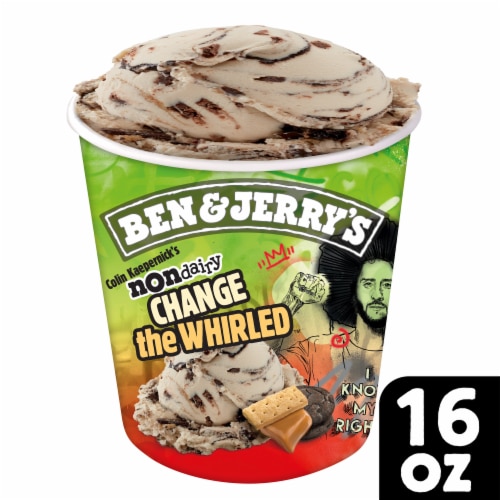 Ben & Jerry's Colin Kaepernick's Change the Whirled Non-Dairy Certified Vegan Dairy Free Pint Perspective: front