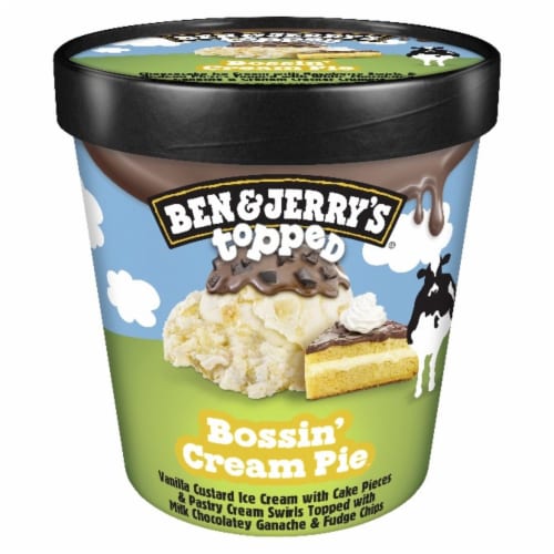 Ben & Jerry's® Topped Bossin' Cream Pie Ice Cream Perspective: front