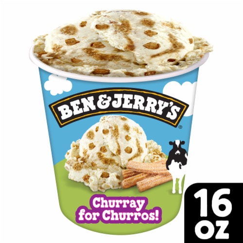 Ben & Jerry's Churray For Churros!™ Cinnamon Ice Cream Pint Non-GMO 16 oz Perspective: front