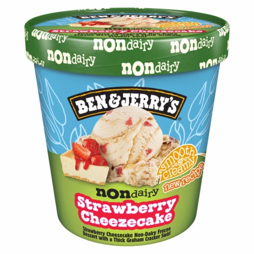 Ben & Jerry's® Dairy Free Strawberry Cheezecake Ice Cream Pint Perspective: front