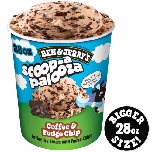 Ben & Jerry's Scoop-A-Palooza Coffee & Fudge Chip Ice Cream Perspective: front