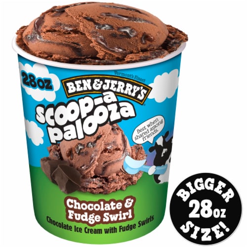 Ben & Jerry's Scoop-A-Palooza Chocolate & Fudge Swirl Ice Cream Perspective: front