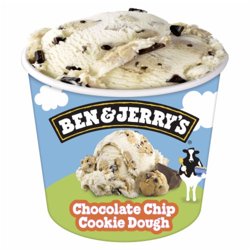Ben & Jerry's Non-GMO Mini Cup Chocolate Chip Cookie Dough Core Ice Cream Perspective: front