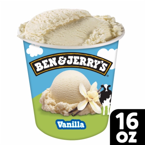 Ben & Jerry's Vanilla Ice Cream Pint Perspective: front