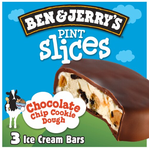 Ben & Jerry's® Chocolate Chip Cookie Dough Pint Slices Ice Cream Bars Perspective: front
