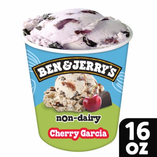 Ben & Jerry's Dairy Free Cherry Garcia Made with Almond Milk and Vegan Frozen Dessert Perspective: front