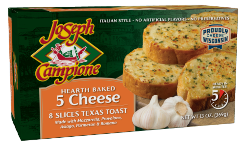 Joseph Campione Hearth Baked 5 Cheese Texas Toast Slices 8 Count Perspective: front