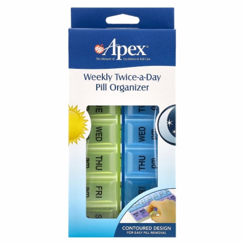 Apex® Twice-A-Day Weekly Pill Organizer Perspective: front