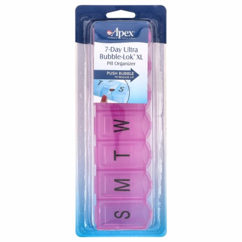 Apex® 7-Day Ultra Bubble-Lok® Extra Large Pill Organizer Perspective: front