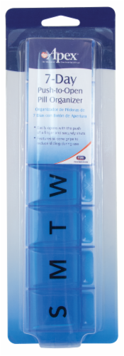 Apex 7-Day Push-to-Open Pill Organizer Perspective: front