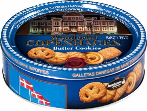 Jacobsen's Wonderful Copenhagen Danish Butter Cookies Perspective: front