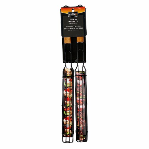 Mr. Bar-B-Q Single Kabob Baskets - Black Perspective: front