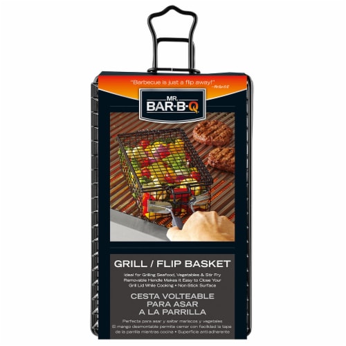 Mr. Bar-B-Q Deluxe Non-Stick Grill & Flip Basket Perspective: front