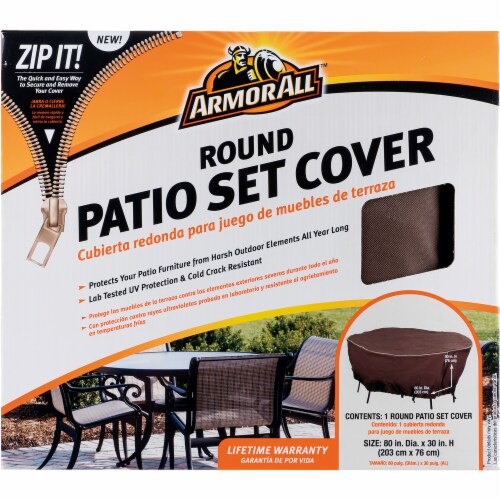 Armor All® Round Patio Set Cover - Brown Perspective: front