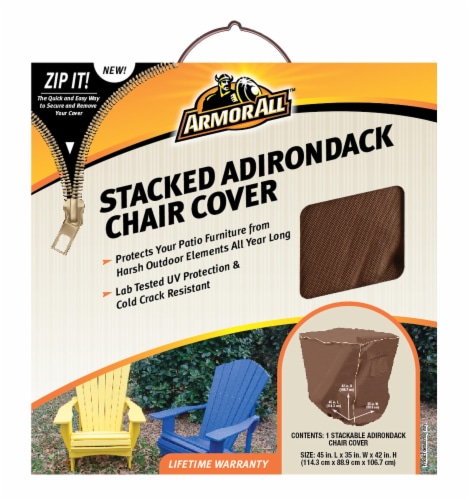 Armor All® Stacked Adirondack Chair Cover - Brown Perspective: front