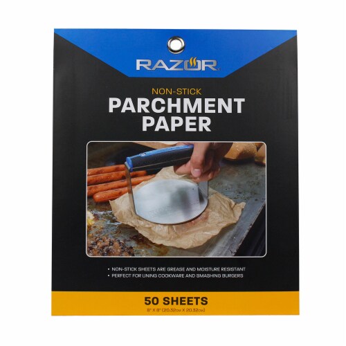 Razor Parchment Paper Non-Stick Liners Moisture-Resistant 8 x 8 Inch 50 Pack Perspective: front