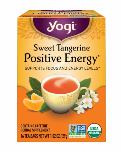 Yogi Sweet Tangerine Positive Energy Tea Bags Perspective: front