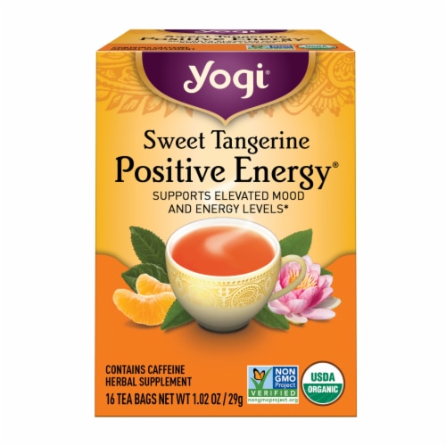 Yogi Sweet Tangerine Positive Energy Tea Bags Perspective: front