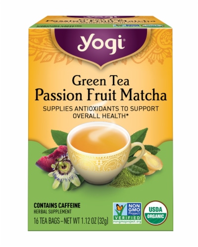 Yogi Passion Fruit Matcha Green Tea Bags Perspective: front