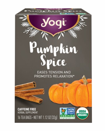 Yogi Pumpkin Spice Organic Herbal Tea Bags Perspective: front