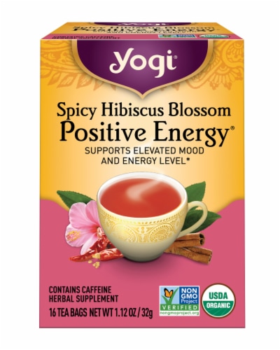Yogi® Organic Spicy Hibiscus Blossom Positive Energy Herbal Tea Bags Perspective: front