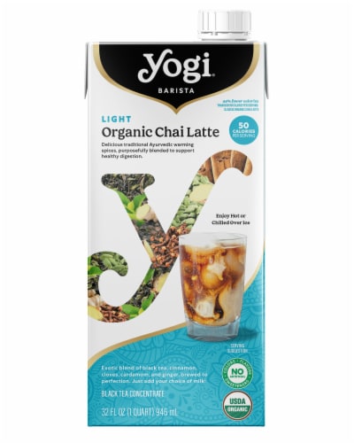 Yogi Barista Light Organic Chai Latte Black Tea Concentrate Perspective: front