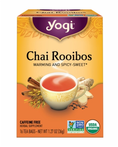 Yogi Chai Rooibos Caffeine Free Tea Bags Perspective: front