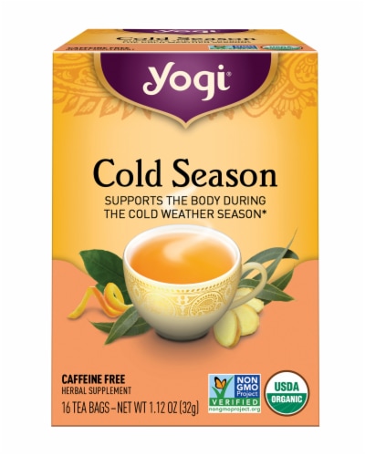 Yogi Cold Season Caffeine Free Tea Bags Perspective: front