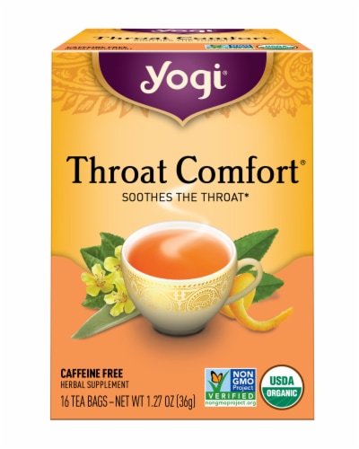 Yogi Throat Comfort Tea Bags Perspective: front