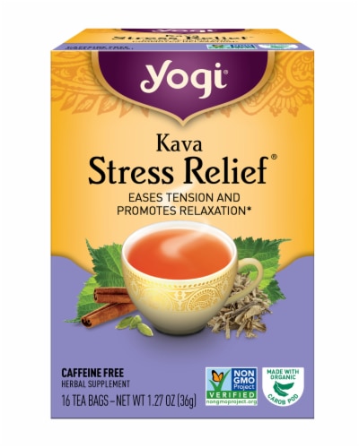 Yogi Kava Stress Relief Herbal Tea Bags Perspective: front