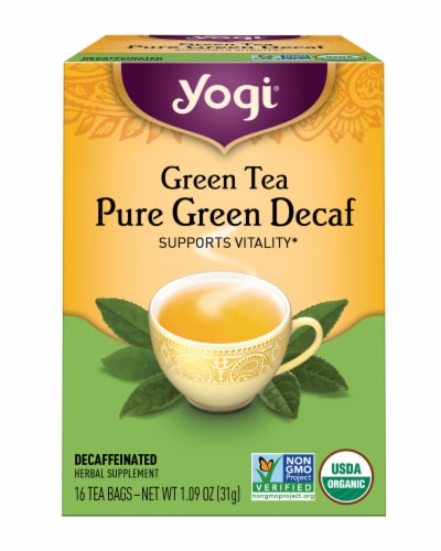 Yogi Pure Green Decaffeinated Tea Bags Perspective: front