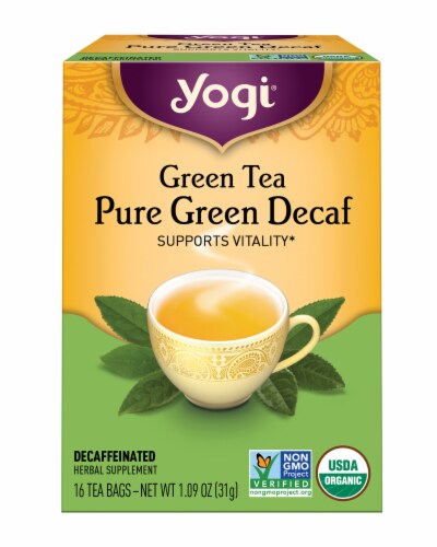 Yogi Pure Green Decaffeinated Tea Bags Perspective: front