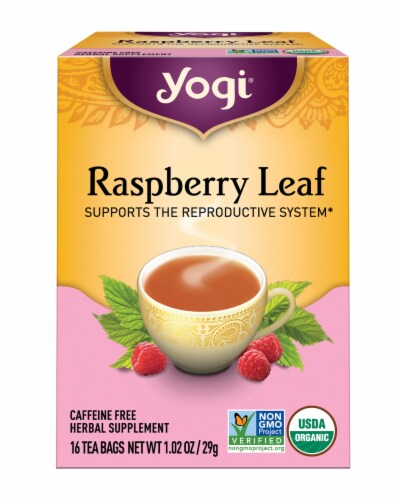 Yogi Woman's Raspberry Leaf Caffeine Free Tea Bags Perspective: front