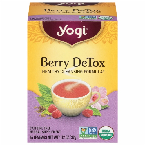 Yogi Berry DeTox Caffeine Free Tea Bags Perspective: front