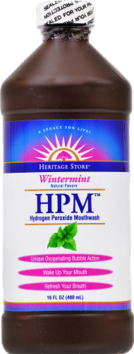 Heritage HPM Hydrogen Peroxide Mouthwash Wintermint Perspective: front