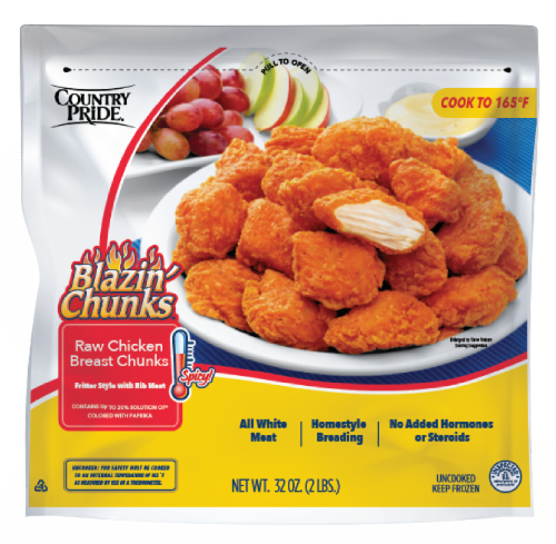 Country Pride Frozen Raw Chicken Breast Chunks, 32 oz - Pay Less