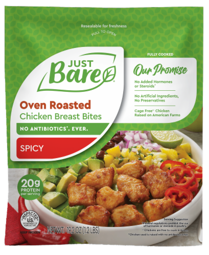 Just Bare® Spicy Oven Roasted Chicken Breast Bites Perspective: front