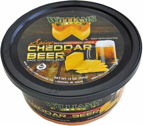 Williams Cheese Spicy Cheddar Beer Pasteurized Cheese Spread Perspective: front