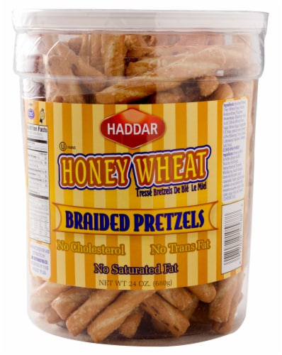 Haddar Honey Wheat Braided Pretzels Perspective: front