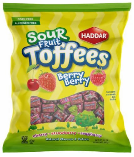 Haddar® Sour Berry Beery Fruit Toffee Bag Perspective: front