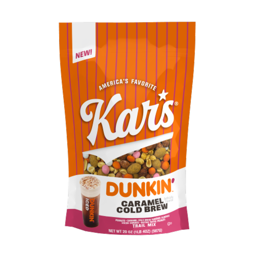 Kar's® Dunkin Salted Caramel Cold Brew Trail Mix Perspective: front