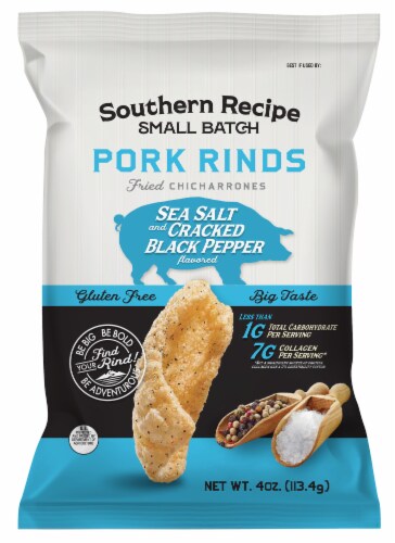 Southern Recipe Small Batch Cracked Pepper Pork Rinds Chips Perspective: front