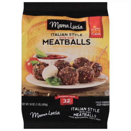 Mama Lucia Bite Size Italian Style Frozen Meatballs Perspective: front
