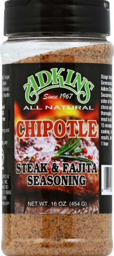 Adkins Chipotle Steak & Fajita Seasoning Perspective: front